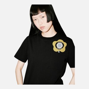 (여성) 겐조 옐로우 타켓로고 블랙 티셔츠 FD62TS0644SO 99J