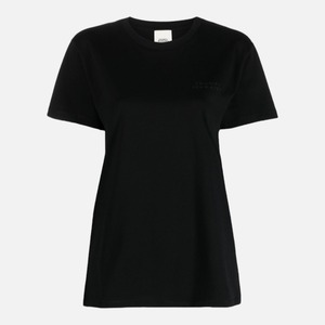 (여성)이자벨마랑 체스트 로고 블랙 티셔츠 TS0103FA A2N44I 01BK