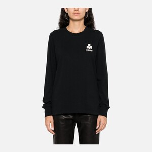 (여성)이자벨마랑 로고 블랙 긴팔 티셔츠 TS0132FA A3N59E 01BK