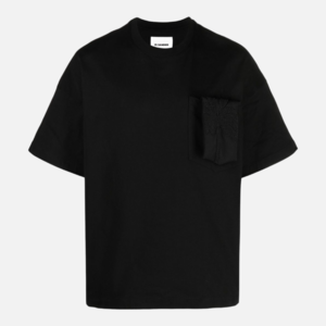(남성) 질샌더 23SS 비즈 포켓 로고 블랙 티셔츠 J22GC0120 J20035 001